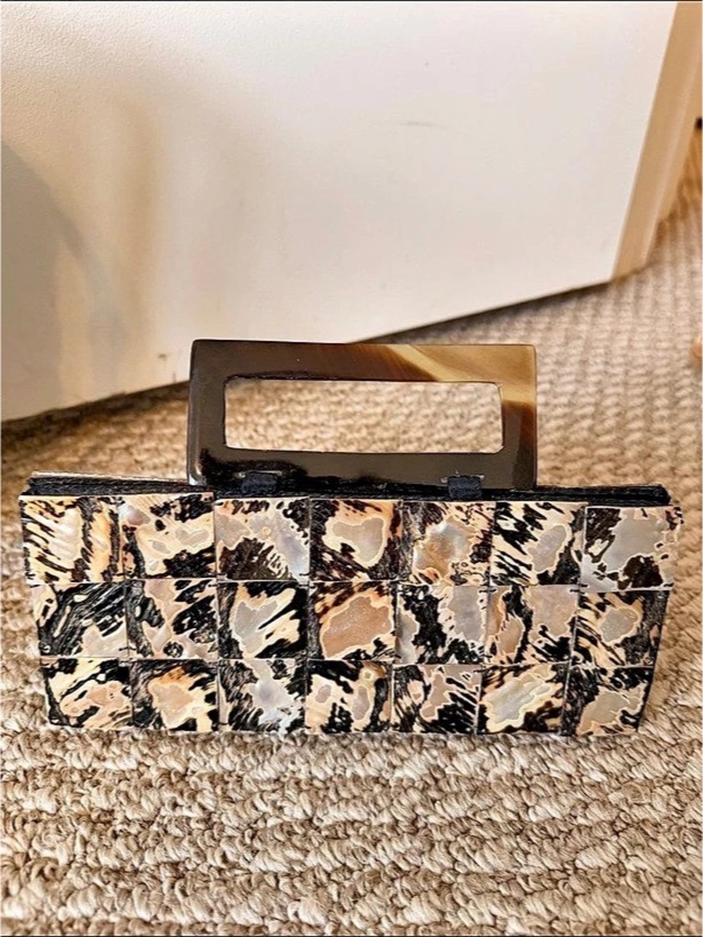 Abstract Printed Shoulder Bag - Black & White